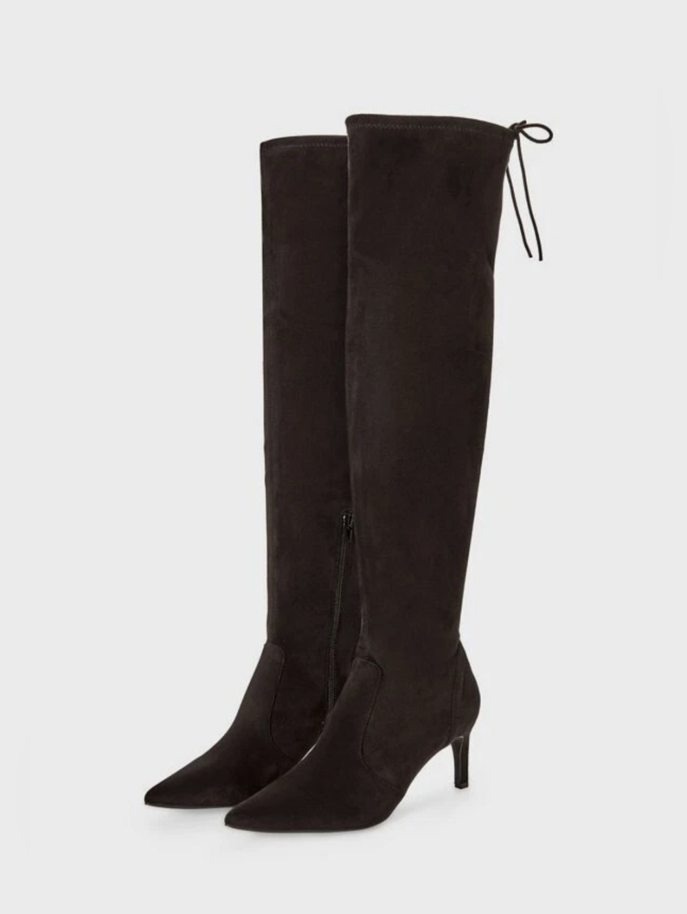 NEW in Box- JustFab Allysandra Black Suede Over-the-Knee Stiletto Boots
